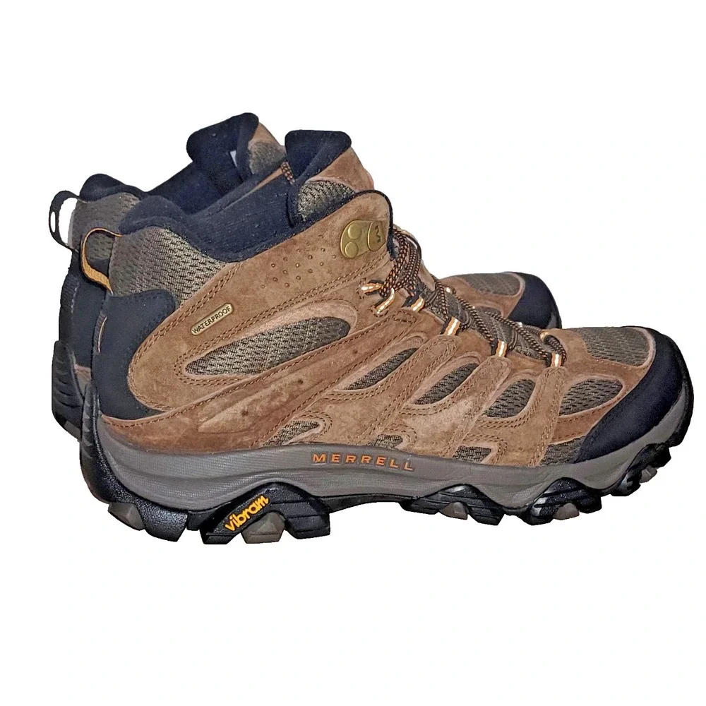 Merrell Moab 3 Mid Waterproof Hiking Boots Men's Earth Brown Shoes Size 11 M